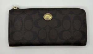 Coach Geldbörse Peyton Signature Slim Zip Wallet Braun - Bild 1 von 11