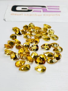 MADEIRA CITRINE FACETED PEAR CUT LOOSE GEMSTONE 6x4 MM NATURAL 4 PCS LOT DG5 - Picture 1 of 8