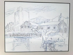 Richard Faralla colored ink Petaluma CA 1992 - Picture 1 of 3