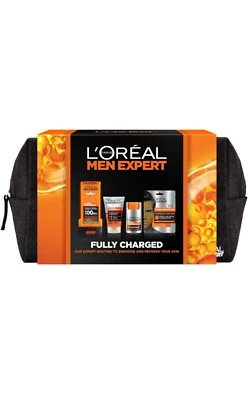 L'OREAL PARIS LOreal Men Expert Gift Set for Men, Hydra Energetic Fully Charged Washbag: Sh...