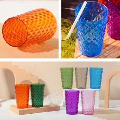 Coloured Tumblers Plastic Adults Water Juice Drinking Party Cup Picnic K4K D2P3 - Image 1 of 4