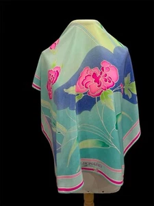 S17# Leonard multicolore Silk Scarf 34 inch has stain - Picture 1 of 5