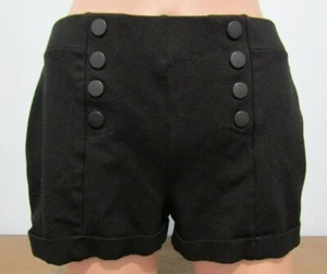 Cisono Shorts Womens Size M Black Buttons Stretch Soft Casual Cuffed Pull On - Picture 1 of 7