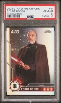 2023 Topps Chrome Star Wars #44 Count Dooku Refractor PSA 10 - Image 1 of 2