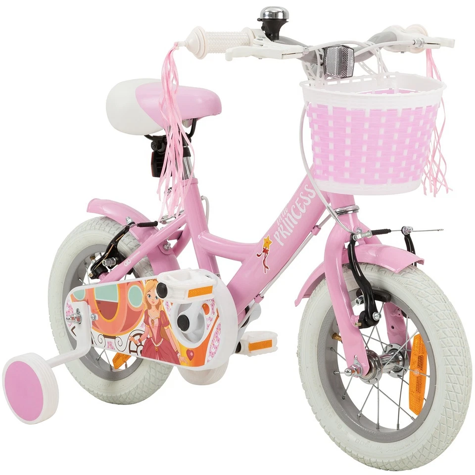 Kinderfahrrad Mädchen Kinder Fahrrad Stützräder Mädchenfahrrad Bike Pink 12 Zoll - Bild 1 von 4