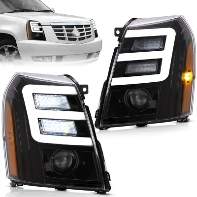 LED DRL Projector Headlights For Cadillac Escalade ESV EXT 2007-2014 HID/Xenon - Image 1 of 4