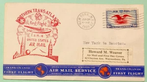 Scott C23 6c Air Mail 1939 Northern Trans-Atlantic First Flight Cover US/CAN - Picture 1 of 2