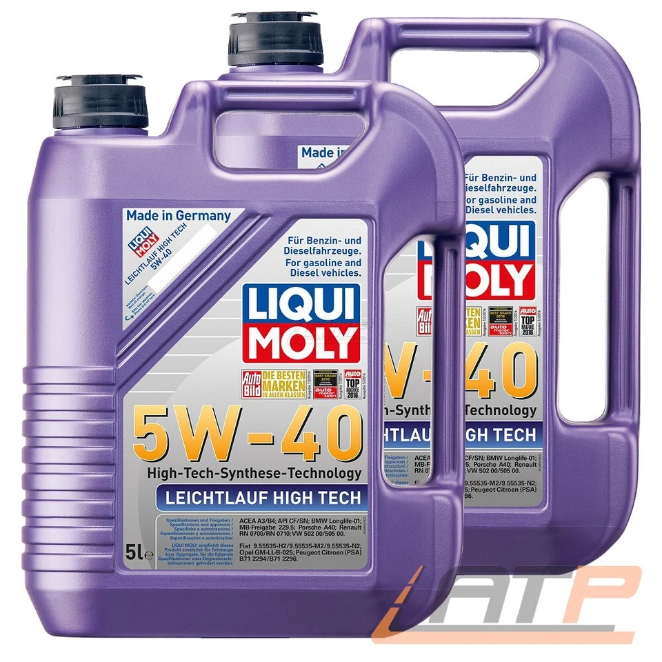 2x 5 L = 10 LITER LIQUI MOLY LEICHTLAUF HIGH TECH 5W-40 MOTOR-ÖL MOTOREN-ÖL
