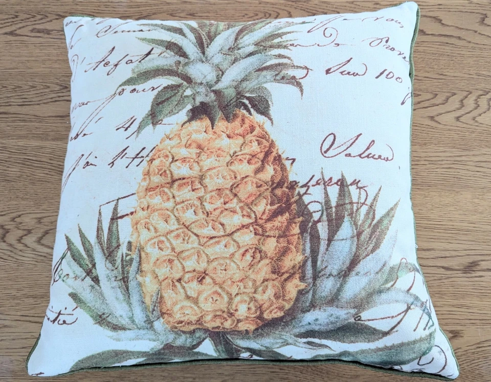Canvas 18” X 18”   Pineapple Indoor / Outdoor Throw Pillow Floral Art Deco Core - Image 1 of 4