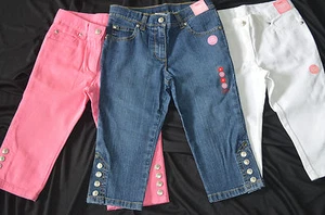 Gymboree Basic Skinny Capris Pants NWT Pink White Denim Blue 4 5 6 8 - Picture 1 of 5