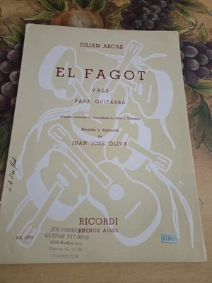 Partituras extremadamente raras de Julian Arcas El Fagot para guitarra clásica Foto 1 de 2