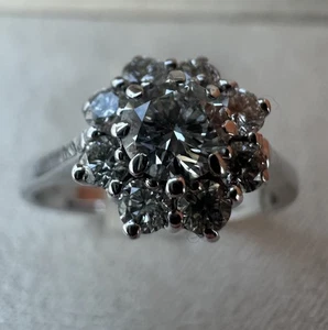 ANELLO IN ORO BIANCO 18 kt. CON DIAMANTI NATURALI TAGLIO BRILLANTE - Foto 1 di 6