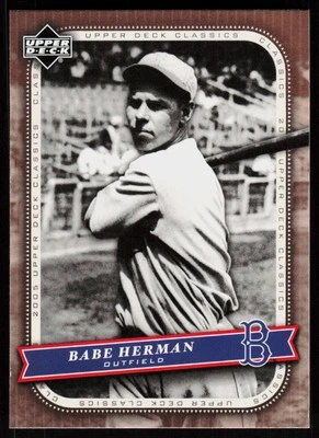 2005 Upper Deck Classics Babe Herman #4 BASEBALL CARD Brooklyn Dodgers - Image 1 of 2