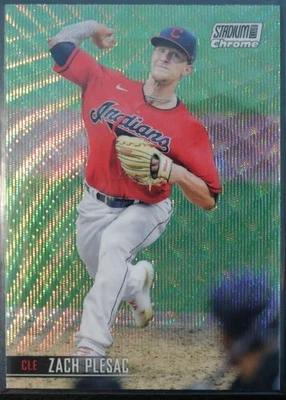 2021 Topps Stadium Club Chrome Zach Plesac 29 Wave Refractor SP - Image 1 of 2
