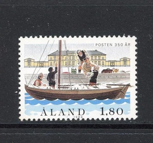 Aland 1988 SG 30 Postal Service Anniversary Loading Mail Barrels  Ships MNH - Picture 1 of 1