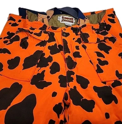 Gamehide Bibs Men L Insulated Orange Black Camo Hunter Overalls - Image 1 of 4
