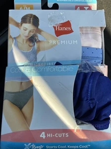 Hanes Womens Hi Cut Comfort Briefs Underwear 4 Pairs Size 6/M Multi - Picture 1 of 8
