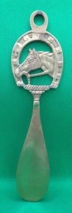 Vintage Shoe Horn Horse Head Solid Brass Equestrian - 9 1/4" height - Bild 1 von 4