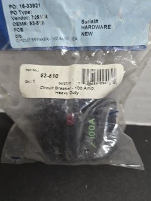 Nuevo de Lote Antiguo Phillips 53-510 Disyuntor 100 AMP Resistente  Foto 1 de 3