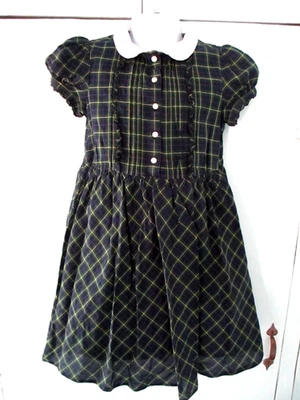POLO RALPH LAUREN Girls Plaid Cotton  Shirtdress Preppy Holiday Academia Sz 5 - Image 1 of 4