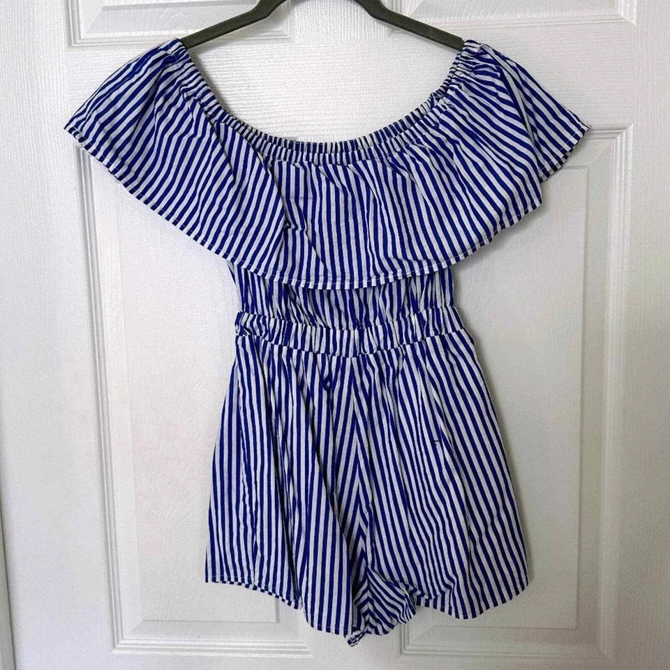 LUCCA Couture 露肩条纹连身裤 - XS — 第 1/4 张图片