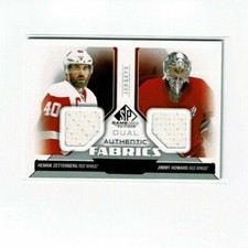 2014-15 SP Game Used Authentic Fabrics Dual #AF2ZH Henrik Zetterberg/Jim Howard 