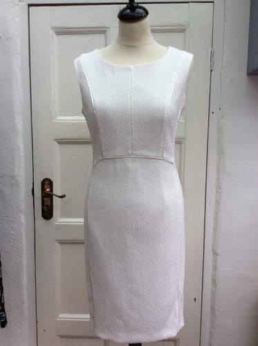 OFF WHITE Abito sartoriale LINEA Off White senza maniche a matita taglia UK8