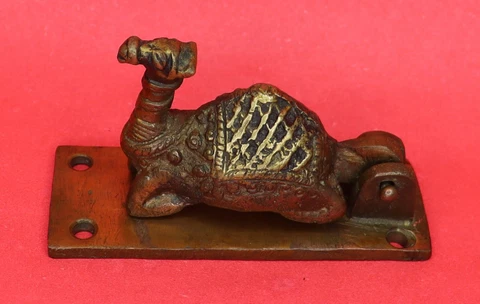 Seated Camel Shape Doorbell Antique Style Handmade Solid Brass Door Knocker Cover