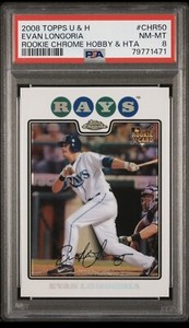 2008 Topps Chrome Hobby & HTA Evan Longoria PSA 8