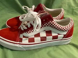 Vans rote karierte Schuhe Herren 7,5 Damen 9,0 gebrauchtes Wildleder - Bild 1 von 5