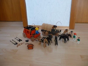Playmobil Western Konvolut Planwagen 3278 und Postkutsche 3245 Wells Fargo - Bild 1 von 18