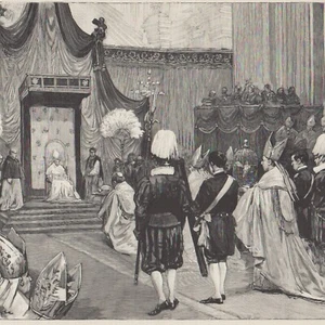 Rome - Canonisation de J.B. de la Salle - Basilique  - - Gravure de presse 1900 - Imagen 1 de 2