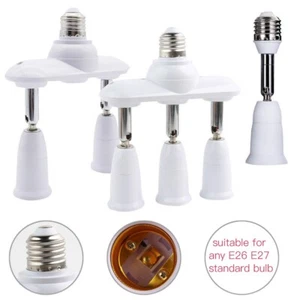 E26 E27 to 1/2/3 E26 E27 Light Socket Extender Splitter Converter Lamp Holder - Picture 1 of 20