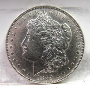 UNITED STATES 1878  MORGAN SILVER DOLLAR  7 TF AU CONDITION COIN* - Picture 1 of 8