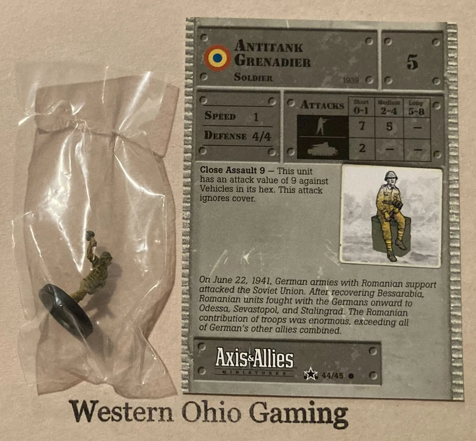 Axis & Allies Miniatures Base Set 2 Antitank Grenadier #44/45 NEW A&A Minis - Image 1 of 1