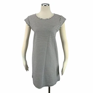 Everly Large Dress Anthro Anthropologie Black White Cap Sleeve - Picture 1 of 7