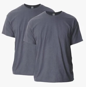 Gildan T-Shirt Cotton Blend Short Sleeve Solid Tee Mens XL Dark Heather Gray - Picture 1 of 1