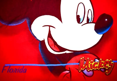 Camiseta De Colección Mickey Mouse Talla S Años 90 Big Mickey Florida Deletrear Camisa Roja Foto 1 de 4