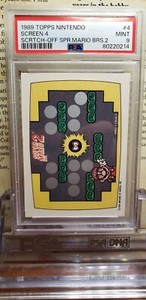 1989 TOPPS NINTENDO SCREEN 4 #4 SCRATCH-OFF SUPER MARIO BROTHERS 2 PSA MINT 9 !!