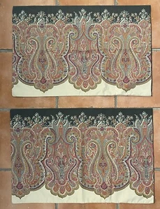 2 Vintage Perry Ellis Martex Black Color Block Paisley Jewel Tone Pillow Cases - Picture 1 of 5