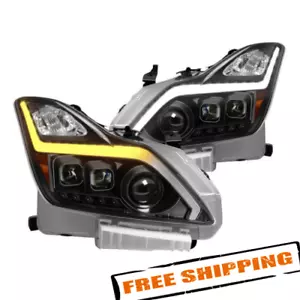 Spyder 9039331 2D-LB-BK Black Sequential LED DRL Bar Projector Headlights - Picture 1 of 14
