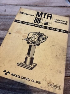 Mikasa MQ MTR-80G/80L Jumping Jack RAMMER PARTS OPERATION INSTRUCTION MANUAL - Picture 1 of 6
