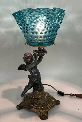 Victorian Angel Cherub Gas Lamp Converted To Electric - Image 1 of 4