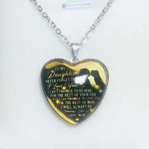 Exquisite Heart Shaped Letter Crystal Necklace Pendant - To My Daughter Love - Picture 1 of 5