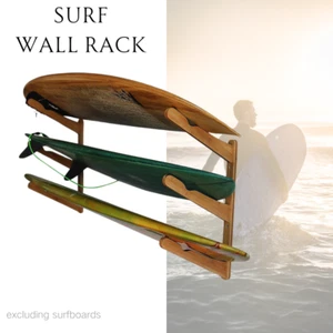 Flow Racks 3 Board Surf Wall Rack Adjustable Wall Mount for Surfboard Wakeboard - Picture 1 of 13
