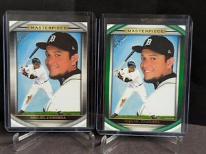 2019 Topps Gallery Masterpiece Green #MP27 Miguel Cabrera 205/250 & Base #MP27