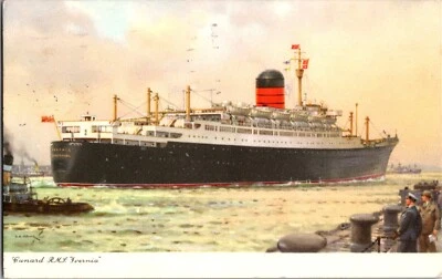 Canadá Quebec Cunard Line 1961 barco RMS Ivernia cubierta de postal a Inglaterra Foto 1 de 2