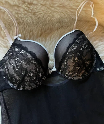 Jessica Simpson Womens Lingerie Baby Doll Nightie Push Up Bra Sheer Mesh size M - Image 1 of 4