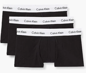 Calvin Klein Men's 3 Pack Low Rise Trunks - Cotton Stretch Boxers Black/White XL - Picture 1 of 7