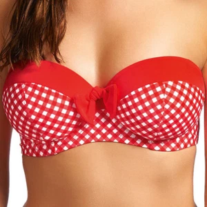 FREYA Tootsie Bandeau / Halterneck Bikini Top POPPY RED UK 30D NEW - Picture 1 of 3